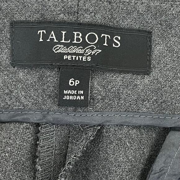 Talbots Petites Dress Pants Sz 6p Heather Gray Relaxed Fit Flat Front Belt Loops - Picture 4 of 12
